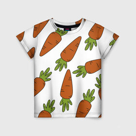 Детская футболка 3D с принтом Морковь в Белгороде, 100% гипоаллергенный полиэфир | прямой крой, круглый вырез горловины, длина до линии бедер, чуть спущенное плечо, ткань немного тянется | 