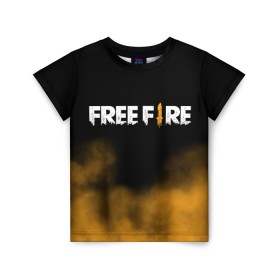 Детская футболка 3D с принтом Free fire в Белгороде, 100% гипоаллергенный полиэфир | прямой крой, круглый вырез горловины, длина до линии бедер, чуть спущенное плечо, ткань немного тянется | free fire | freefire | игра free fire | игра фрифаер | фри файр | фрифаер