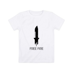 Детская футболка хлопок с принтом Free Fire в Белгороде, 100% хлопок | круглый вырез горловины, полуприлегающий силуэт, длина до линии бедер | free fire | freefire | игра free fire | игра фрифаер | фри файр | фрифаер