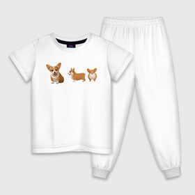 Детская пижама хлопок с принтом Корги. в Белгороде, 100% хлопок |  брюки и футболка прямого кроя, без карманов, на брюках мягкая резинка на поясе и по низу штанин
 | dogs | style | животные | корги | милые собаки | мимимишность | минимализм | модные | подарок | прикольные картинки | пушистая собака | собака | собаки | стиль | щенки