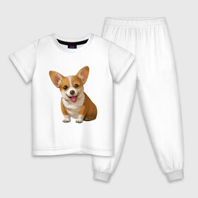 Детская пижама хлопок с принтом Корги. в Белгороде, 100% хлопок |  брюки и футболка прямого кроя, без карманов, на брюках мягкая резинка на поясе и по низу штанин
 | dogs | style | животные | корги | милые собаки | мимимишность | минимализм | модные | подарок | прикольные картинки | пушистая собака | собака | собаки | стиль | щенки