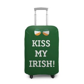 Чехол для чемодана 3D с принтом Kiss my Irish в Белгороде, 86% полиэфир, 14% спандекс | двустороннее нанесение принта, прорези для ручек и колес | британия | день святого патрика | золото | ирландия