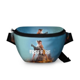 Поясная сумка 3D с принтом free fire в Белгороде, 100% полиэстер | плотная ткань, ремень с регулируемой длиной, внутри несколько карманов для мелочей, основное отделение и карман с обратной стороны сумки застегиваются на молнию | free fire | freefire | игра free fire | игра фрифаер | фри файр | фрифаер