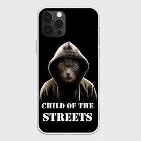 Чехол для iPhone 12 Pro Max с принтом Дитя улиц в Белгороде, Силикон |  | Тематика изображения на принте: cat | gangster | балахон | глаза | дитя улиц | кот | котик | крутой | крутой принт | принт | с надписью | топ | тренд