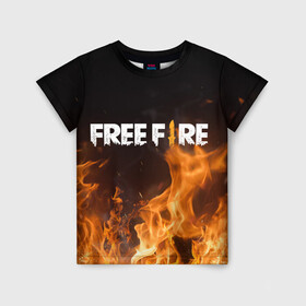 Детская футболка 3D с принтом FREE FIRE в Белгороде, 100% гипоаллергенный полиэфир | прямой крой, круглый вырез горловины, длина до линии бедер, чуть спущенное плечо, ткань немного тянется | free fire | freefire | игра free fire | игра фрифаер | фри файр | фрифаер
