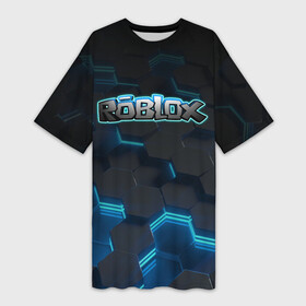 Платье-футболка 3D с принтом Roblox Neon Hex в Белгороде,  |  | game | game roblox | hex | logo roblox | neon | online game | r | roblox | игра | игра роблокс | лого | лого роблокс | логотип | надпись | онлайн игра | онлайн игра роблокс | роблокс