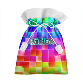 Подарочный 3D мешок с принтом Роблокс в Белгороде, 100% полиэстер | Размер: 29*39 см | Тематика изображения на принте: roblox | бро | геометрия | игры | квадраты | кубизм | кубы | линии | нуб | про | радуга | роблокс | человечки