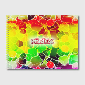 Альбом для рисования с принтом Роблокс в Белгороде, 100% бумага
 | матовая бумага, плотность 200 мг. | roblox | бро | геометрия | игры | квадраты | кубизм | кубы | линии | нуб | про | радуга | роблокс | человечки