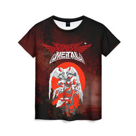 Женская футболка 3D с принтом Babymetal в Белгороде, 100% полиэфир ( синтетическое хлопкоподобное полотно) | прямой крой, круглый вырез горловины, длина до линии бедер | babymetal | бэбимэтал | каваии метал | музыка | рок | япония