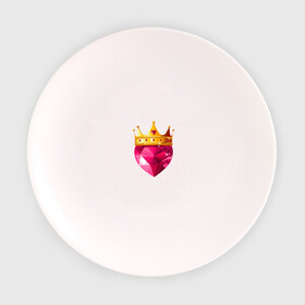 Тарелка с принтом Сердце с короной в Белгороде, фарфор | диаметр - 210 мм
диаметр для нанесения принта - 120 мм | Тематика изображения на принте: блеск | золото | корона | розовый | рубин | сердце
