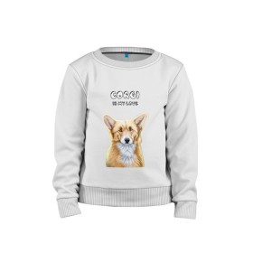 Детский свитшот хлопок с принтом Corgi is my Love в Белгороде, 100% хлопок | круглый вырез горловины, эластичные манжеты, пояс и воротник | corgi | corgi is my love | корги | собака