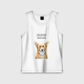 Детская майка хлопок с принтом Corgi is my Love в Белгороде,  |  | Тематика изображения на принте: corgi | corgi is my love | корги | собака