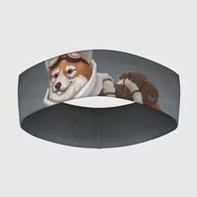Повязка на голову 3D с принтом КОРГИ ПИЛОТ в Белгороде,  |  | animals | corgi | dogs | pets | puppies | queen | животные | корги | королева | песики | питомцы | собаки | щенки