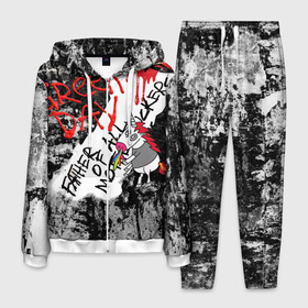 Мужской костюм 3D с принтом Green Day - Father of All MF в Белгороде, 100% полиэстер | Манжеты и пояс оформлены тканевой резинкой, двухслойный капюшон со шнурком для регулировки, карманы спереди | Тематика изображения на принте: day | green | music | punk | rock | альбом | музыка | обложка | панк | рок