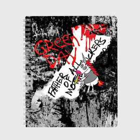 Тетрадь с принтом Green Day - Father of All MF в Белгороде, 100% бумага | 48 листов, плотность листов — 60 г/м2, плотность картонной обложки — 250 г/м2. Листы скреплены сбоку удобной пружинной спиралью. Уголки страниц и обложки скругленные. Цвет линий — светло-серый
 | day | green | music | punk | rock | альбом | музыка | обложка | панк | рок