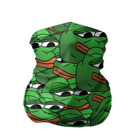 Бандана-труба 3D с принтом Pepe The Frog в Белгороде, 100% полиэстер, ткань с особыми свойствами — Activecool | плотность 150‒180 г/м2; хорошо тянется, но сохраняет форму | frog | meme | memes | pepe | pepe the frog | грустная жабка | лягушка | лягушонок пепе | мем | мемы