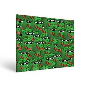 Холст прямоугольный с принтом Pepe The Frog в Белгороде, 100% ПВХ |  | frog | meme | memes | pepe | pepe the frog | грустная жабка | лягушка | лягушонок пепе | мем | мемы