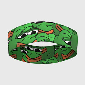 Повязка на голову 3D с принтом Pepe The Frog в Белгороде,  |  | frog | meme | memes | pepe | pepe the frog | грустная жабка | лягушка | лягушонок пепе | мем | мемы