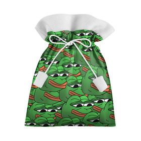 Подарочный 3D мешок с принтом Pepe The Frog в Белгороде, 100% полиэстер | Размер: 29*39 см | Тематика изображения на принте: frog | meme | memes | pepe | pepe the frog | грустная жабка | лягушка | лягушонок пепе | мем | мемы