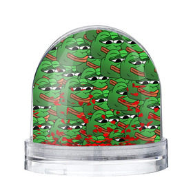 Снежный шар с принтом Pepe The Frog в Белгороде, Пластик | Изображение внутри шара печатается на глянцевой фотобумаге с двух сторон | frog | meme | memes | pepe | pepe the frog | грустная жабка | лягушка | лягушонок пепе | мем | мемы
