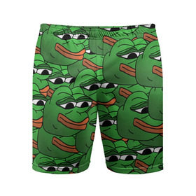 Мужские шорты спортивные с принтом Pepe The Frog в Белгороде,  |  | frog | meme | memes | pepe | pepe the frog | грустная жабка | лягушка | лягушонок пепе | мем | мемы