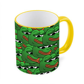 Кружка с полной запечаткой с принтом Pepe The Frog в Белгороде, керамика | ёмкость 330 мл | Тематика изображения на принте: frog | meme | memes | pepe | pepe the frog | грустная жабка | лягушка | лягушонок пепе | мем | мемы
