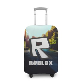 Чехол для чемодана 3D с принтом ROBLOX в Белгороде, 86% полиэфир, 14% спандекс | двустороннее нанесение принта, прорези для ручек и колес | game | gamer | logo | roblox | игры | логотип | роблокс