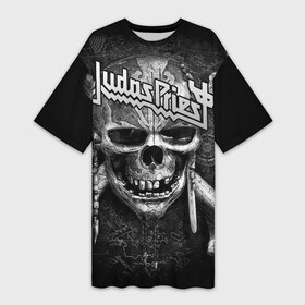 Платье-футболка 3D с принтом Judas Priest в Белгороде,  |  | breaking the law | judas priest | live | painkiller | гленн типтон | грув | метал | роб хэлфорд | рок | тим оуэнс | хард | хеви