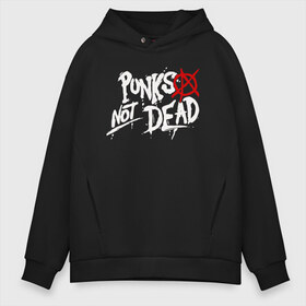 Мужское худи Oversize хлопок с принтом Punks not dead в Белгороде, френч-терри — 70% хлопок, 30% полиэстер. Мягкий теплый начес внутри —100% хлопок | боковые карманы, эластичные манжеты и нижняя кромка, капюшон на магнитной кнопке | anarhy | dead | not | punk | punks not dead | анархия | панк не сдох | панки