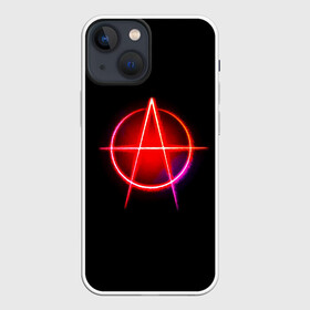 Чехол для iPhone 13 mini с принтом Анархия в Белгороде,  |  | art | neon | rock | sons of anarchy | анархия | арт | группа | егор летов | логотип | музыка | неон | панк | панк рок | прикольная | рок | свобода | хаос