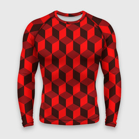 Мужской рашгард 3D с принтом Кубики в Белгороде,  |  | геометрия | квадратики | квадраты | красная майка | красная футболка | красные квадраты | красные кубики | красные трусы | красные шорты | красный р | красный топ | красный чехол
