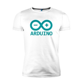Мужская футболка премиум с принтом Arduino в Белгороде, 92% хлопок, 8% лайкра | приталенный силуэт, круглый вырез ворота, длина до линии бедра, короткий рукав | arduino | board | code | ide | ардуино | код | коды | плата | платы | программирование