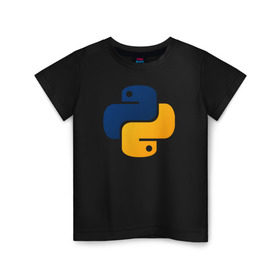 Детская футболка хлопок с принтом Python в Белгороде, 100% хлопок | круглый вырез горловины, полуприлегающий силуэт, длина до линии бедер | code | codes | pyhton | код | коды | питон | программирование | язык программирования