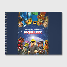 Альбом для рисования с принтом ROBLOX в Белгороде, 100% бумага
 | матовая бумага, плотность 200 мг. | Тематика изображения на принте: roblox | игра | компьютерная игра | логотип | онлайн | онлайн игра | роблакс | роблокс