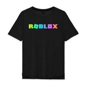 Мужская футболка хлопок Oversize с принтом ROBLOX в Белгороде, 100% хлопок | свободный крой, круглый ворот, “спинка” длиннее передней части | roblox | игра | компьютерная игра | логотип | онлайн | онлайн игра | роблакс | роблокс