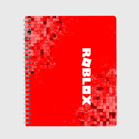 Тетрадь с принтом ROBLOX в Белгороде, 100% бумага | 48 листов, плотность листов — 60 г/м2, плотность картонной обложки — 250 г/м2. Листы скреплены сбоку удобной пружинной спиралью. Уголки страниц и обложки скругленные. Цвет линий — светло-серый
 | Тематика изображения на принте: roblox | игра | компьютерная игра | логотип | онлайн | онлайн игра | роблакс | роблокс