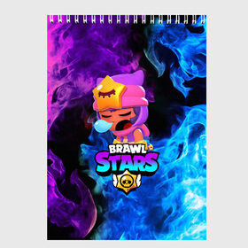 Скетчбук с принтом BRAWL STARS SANDY в Белгороде, 100% бумага
 | 48 листов, плотность листов — 100 г/м2, плотность картонной обложки — 250 г/м2. Листы скреплены сверху удобной пружинной спиралью | 8 bit | 8 бит | bibi | brawl stars | crow | el brown | leon | leon shark | max | mr.p | sally leon | sandy | shark | stars | tara | virus | werewolf | акула | биби | вирус | ворон | леон | оборотень | пингвин