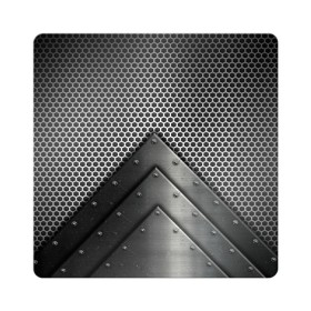 Магнит виниловый Квадрат с принтом Броня металлическая в Белгороде, полимерный материал с магнитным слоем | размер 9*9 см, закругленные углы | абстракция | броня | геометрия | железо | кольчуга | конус | круги | линии | металл | полосы | сетка | сталь | текстура | треугольник