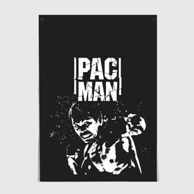 Постер с принтом Pac Man в Белгороде, 100% бумага
 | бумага, плотность 150 мг. Матовая, но за счет высокого коэффициента гладкости имеет небольшой блеск и дает на свету блики, но в отличии от глянцевой бумаги не покрыта лаком | manny pacquiao | pac man | pacquiao | бокс | мэнни пакьяо | пакьяо