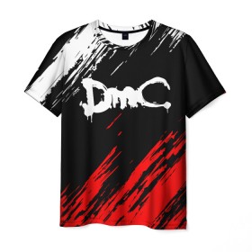 Мужская футболка 3D с принтом DEVIL MAY CRY (DMC) в Белгороде, 100% полиэфир | прямой крой, круглый вырез горловины, длина до линии бедер | dante | devil may cry | devil may cry 5 | dmc | game | hell | play | sword | ад | данте | игры | меч