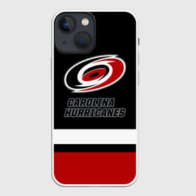 Чехол для iPhone 13 mini с принтом Каролина Харрикейнз в Белгороде,  |  | carolina | carolina hurricanes | hockey | hurricanes | nhl | usa | каролина | каролина харрикейнз | нхл | спорт | сша | харрикейнз | хоккей | шайба