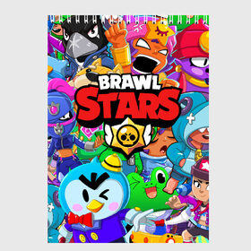 Скетчбук с принтом BRAWL STARS в Белгороде, 100% бумага
 | 48 листов, плотность листов — 100 г/м2, плотность картонной обложки — 250 г/м2. Листы скреплены сверху удобной пружинной спиралью | 8 bit | 8 бит | bibi | brawl stars | crow | el brown | leon | leon shark | max | mr.p | sally leon | shark | stars | virus | werewolf | акула | биби | вирус | ворон | леон | оборотень | пингвин