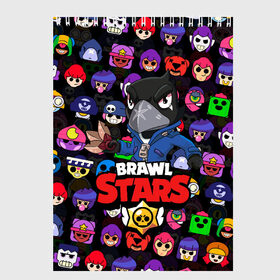 Скетчбук с принтом BRAWL STARS CROW в Белгороде, 100% бумага
 | 48 листов, плотность листов — 100 г/м2, плотность картонной обложки — 250 г/м2. Листы скреплены сверху удобной пружинной спиралью | 8 bit | 8 бит | bibi | brawl stars | crow | el brown | leon | leon shark | max | mr.p | sally leon | shark | stars | virus | werewolf | акула | биби | вирус | ворон | леон | оборотень | пингвин