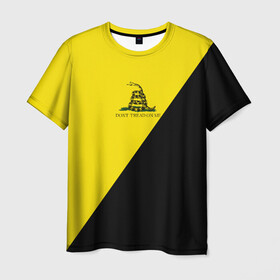Мужская футболка 3D с принтом Dont tread on me в Белгороде, 100% полиэфир | прямой крой, круглый вырез горловины, длина до линии бедер | анархия | анархо | антикоммунизм | гадсденовский | змея | капитализм | коммунизм | меня | на | наступай | не | светов | флаг