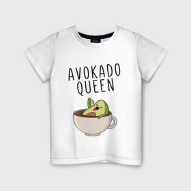 Детская футболка хлопок с принтом Авокадо. в Белгороде, 100% хлопок | круглый вырез горловины, полуприлегающий силуэт, длина до линии бедер | авокадо | веган | еда блогеров | мемы | минимализм | прикольные картинки | прикольные надписи | растение | смешное авокадо | фрукт