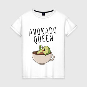 Женская футболка хлопок с принтом Авокадо. в Белгороде, 100% хлопок | прямой крой, круглый вырез горловины, длина до линии бедер, слегка спущенное плечо | авокадо | веган | еда блогеров | мемы | минимализм | прикольные картинки | прикольные надписи | растение | смешное авокадо | фрукт