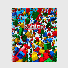 Тетрадь с принтом Roblox Cubes в Белгороде, 100% бумага | 48 листов, плотность листов — 60 г/м2, плотность картонной обложки — 250 г/м2. Листы скреплены сбоку удобной пружинной спиралью. Уголки страниц и обложки скругленные. Цвет линий — светло-серый
 | Тематика изображения на принте: game | game roblox | logo roblox | online game | r | roblox | игра | игра роблокс | лого | лого роблокс | логотип | надпись | онлайн игра | онлайн игра роблокс | роблокс