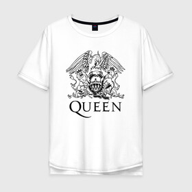 Мужская футболка хлопок Oversize с принтом QUEEN в Белгороде, 100% хлопок | свободный крой, круглый ворот, “спинка” длиннее передней части | queen | rock | брайан мэи | группа queen | группа квин | джон дикон | квин | королева | король | роджер тейлор | рок | фредди меркьюри
