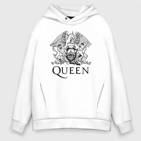 Мужское худи Oversize хлопок с принтом QUEEN в Белгороде, френч-терри — 70% хлопок, 30% полиэстер. Мягкий теплый начес внутри —100% хлопок | боковые карманы, эластичные манжеты и нижняя кромка, капюшон на магнитной кнопке | queen | rock | брайан мэи | группа queen | группа квин | джон дикон | квин | королева | король | роджер тейлор | рок | фредди меркьюри