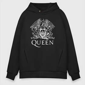 Мужское худи Oversize хлопок с принтом QUEEN в Белгороде, френч-терри — 70% хлопок, 30% полиэстер. Мягкий теплый начес внутри —100% хлопок | боковые карманы, эластичные манжеты и нижняя кромка, капюшон на магнитной кнопке | queen | rock | брайан мэи | группа queen | группа квин | джон дикон | квин | королева | король | роджер тейлор | рок | фредди меркьюри